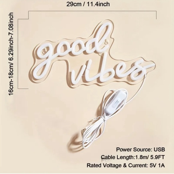 Good Vibes Neon LED light - Picture 3 of 3